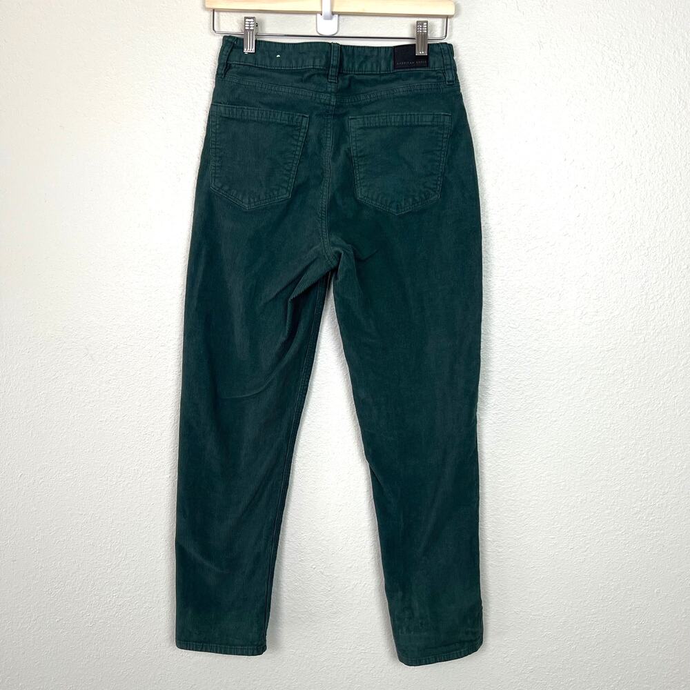 American Eagle Women's Size 2 Corduroy Mom Straight Jeans Teal Green Stretch - Picture 8 of 11